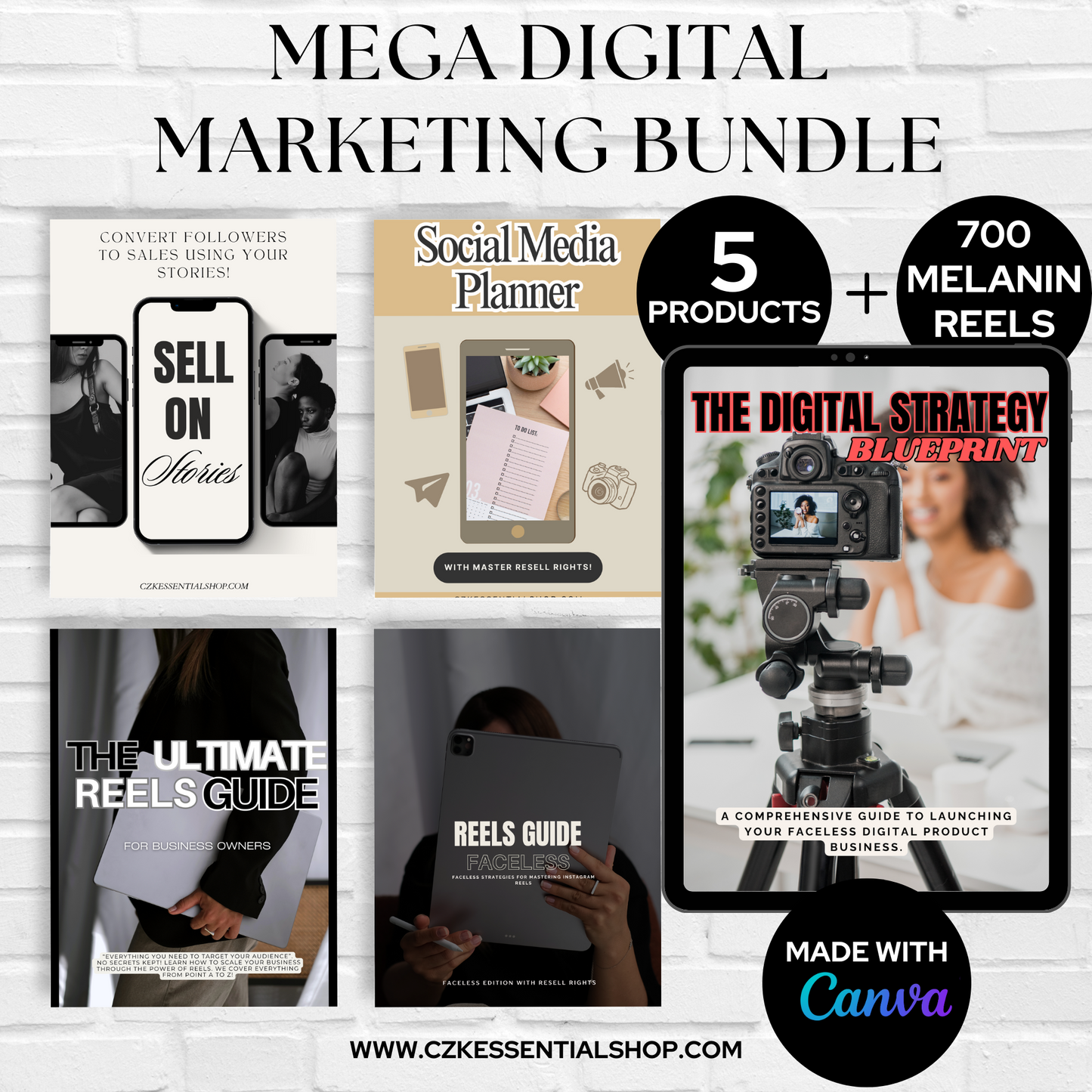 Mega Digital Marketing Bundle + 700 Bonus Melanin Reels